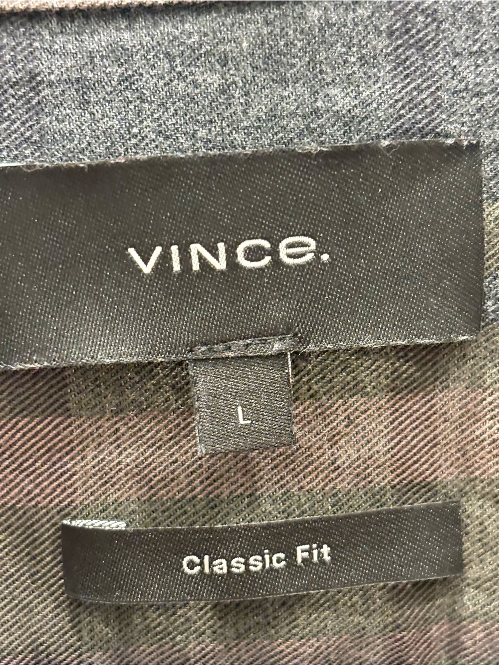 Vince Men's Plaid Button-Down Shirt - Olive, Brown & Gray - Picture 3 of 5
